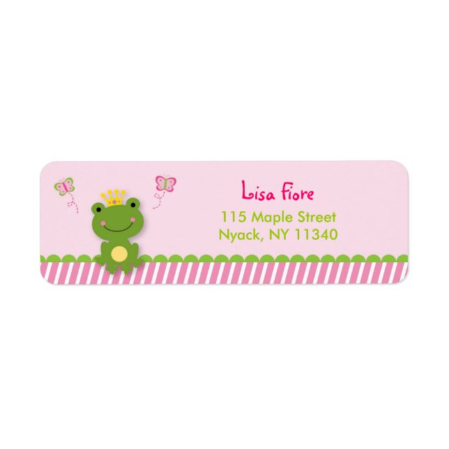 Princess Frog Fairy Tale Address Labels (Front)