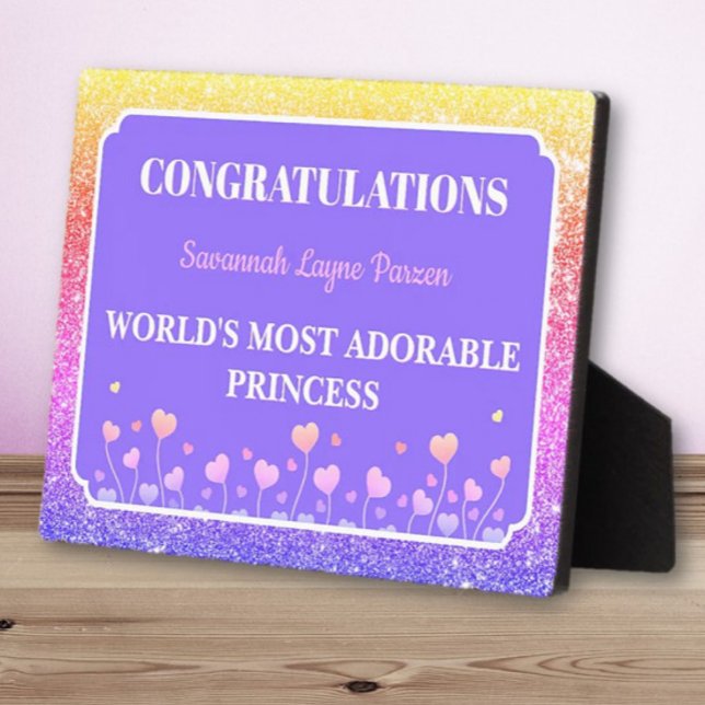 Princess! Fun Personalised girl tabletop plaque (Creator Uploaded)
