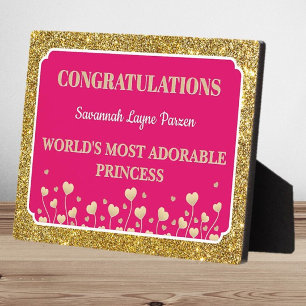 Princess! Fun Personalised girl tabletop plaque