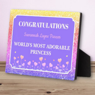 Princess! Fun Personalized girl tabletop plaque
