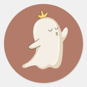 Princess Ghost Blowing a Kiss Classic Round Sticker