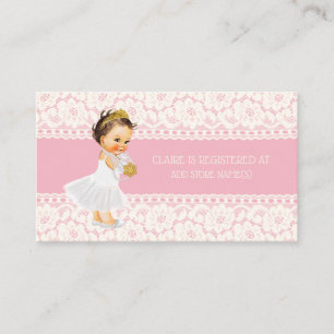 Princess Girl Baby Shower Registry Insert Pink