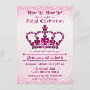 Princess Girl's Birthday Party Invitations