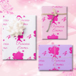 Princess Girl's Name Age Pretty Pink White Purple Wrapping Paper Sheet<br><div class="desc">Princess Girl's Name Age Pretty Pink White Purple Wrapping Paper Sheets</div>