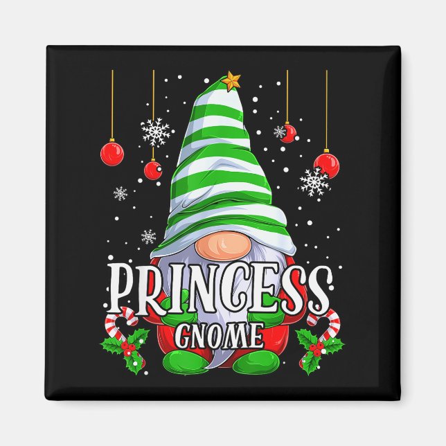 Princess Gnome Christmas Pajamas Matching Family G Magnet (Front)