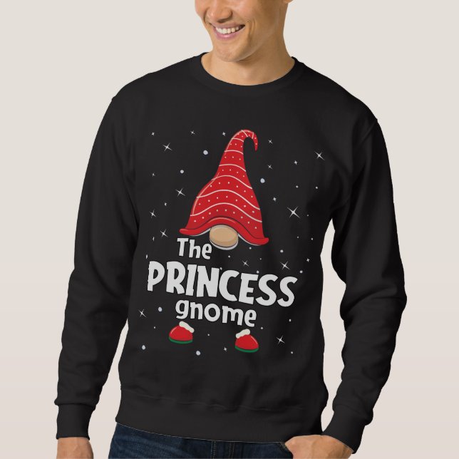 Princess Gnome Family Matching Christmas Funny Paj Sweatshirt (Front)