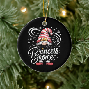 Princess Gnome Matching Family Gnomes Funny Xmas Ceramic Ornament