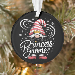 Princess Gnome Matching Family Gnomes Funny Xmas Ornament