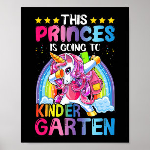 Princess Going To Kindergarten Gift Back to School Poster