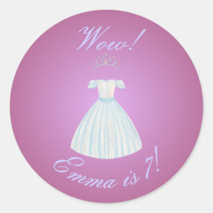 Princess Gown & Tiara Sticker Pink & Blue Gradient