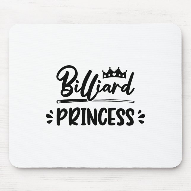 Princess Graphic Pool Billard Snooker Billard Cue  Mouse Pad (Front)
