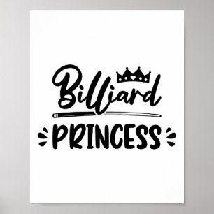 Princess Graphic Pool Billard Snooker Billard Cue  Poster