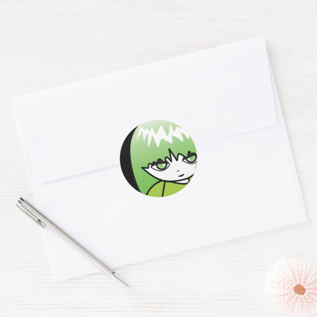 Princess Green  Classic Round Sticker (Envelope)