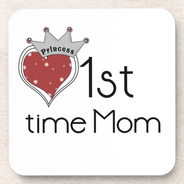 Princess Heart 1st Time Mum Gifts Coaster (Front)
