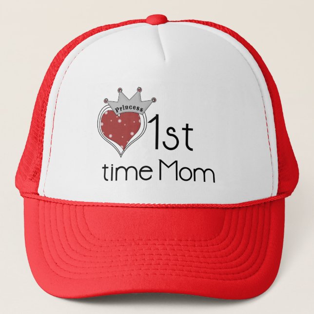 Princess Heart 1st Time Mum Tshirts and Gifts Trucker Hat (Front)