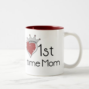 Princess Heart 1st Time Mum Tshirts and Gifts Two-Tone Coffee Mug