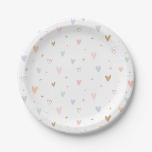 Princess Hearts Girl Birthday Party Paper Plate