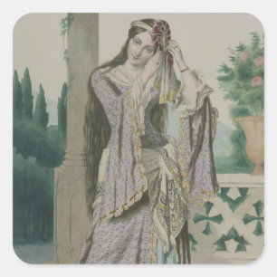 Princess Helen, engraved by the Thierry Brothers, Square Sticker