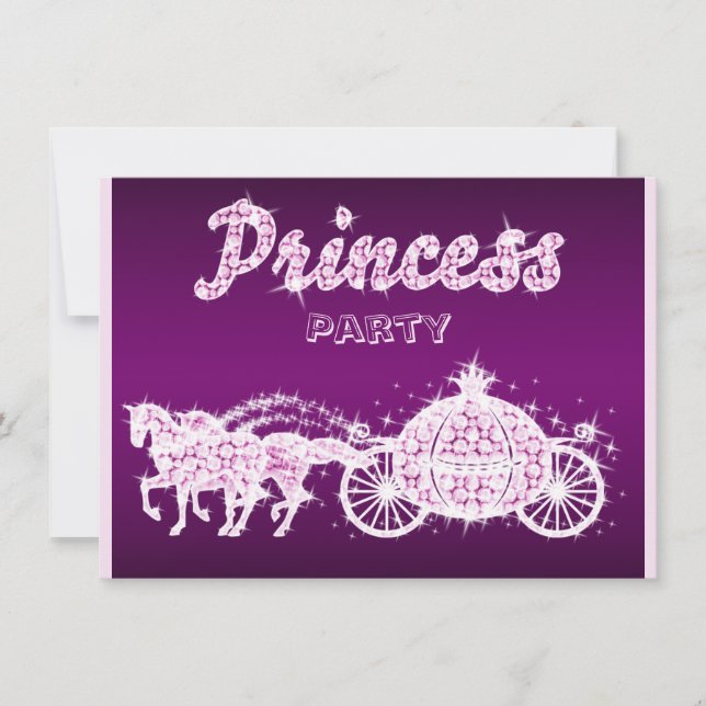 Princess Horses & Carriage Birthday Party Invitation (Front)
