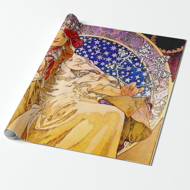 Princess Hyacinth Poster by Alphonse Mucha Wrapping Paper (Unrolled)