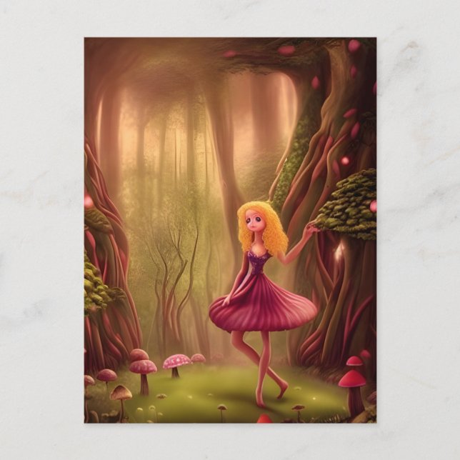 Princess in a Mushroom Forest Postcard (Front)