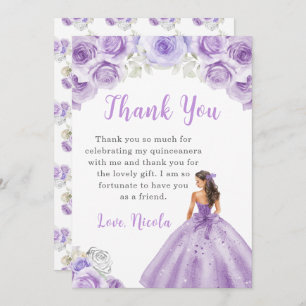 Princess in a Purple Dress Quinceanera Thank You