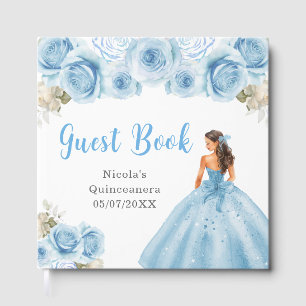 Princess in Blue Dress Quinceanera Guest Book