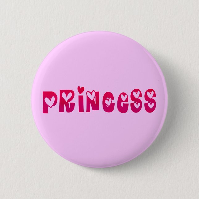 Princess in Hearts 6 Cm Round Badge (Front)