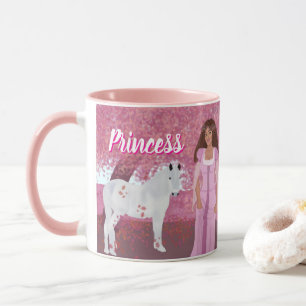 Princess in Pink Forest   Fairytale   Whimsical Mug
