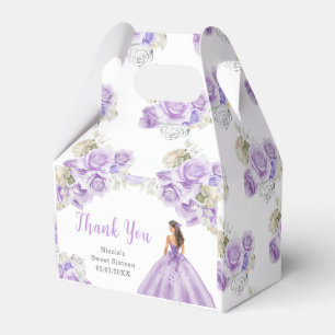 Princess in Purple Dress Sweet Sixteen Thank You Favour Box