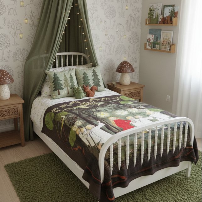 Princess in the Forest Sibylle Von Olfers Fleece Blanket (Creator Uploaded)