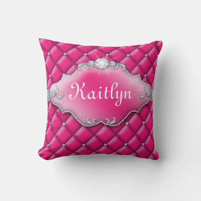 Princess Jewellery Pillow Tufted Satin Diamond (Front)