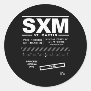 Princess Juliana Intl Airport Saint Martin Sxm Classic Round Sticker