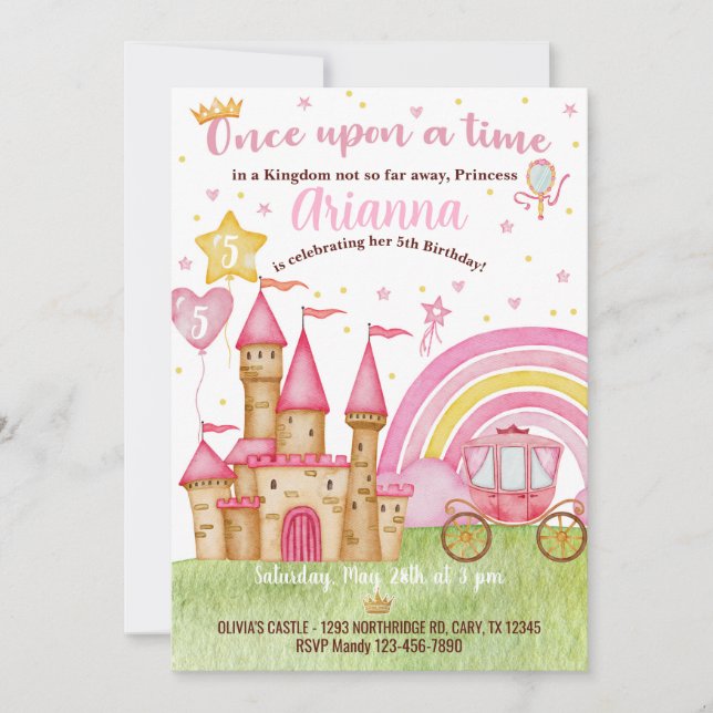 Princess Kingdom Castle birthday invite. Invitation (Front)