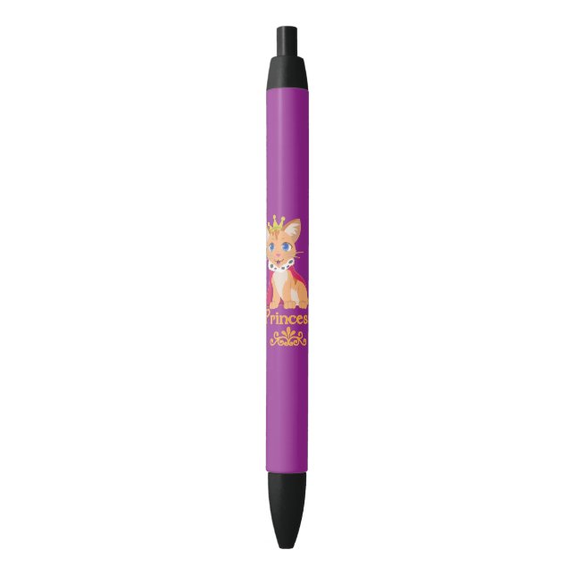 Princess Kitten Black Ink Pen (Front Vertical)