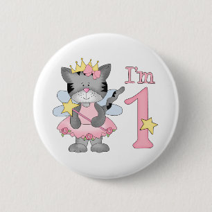 Princess Kitty 1st Birthday 6 Cm Round Badge