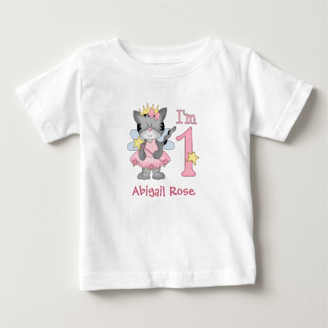Princess Kitty 1st Birthday Baby T-Shirt (Front)