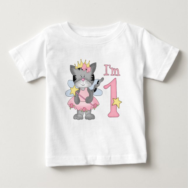 Princess Kitty 1st Birthday Baby T-Shirt (Front)