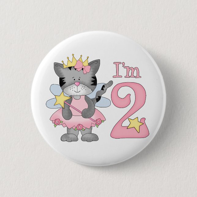 Princess Kitty 2nd Birthday 6 Cm Round Badge (Front)