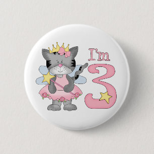 Princess Kitty 3rd Birthday 6 Cm Round Badge
