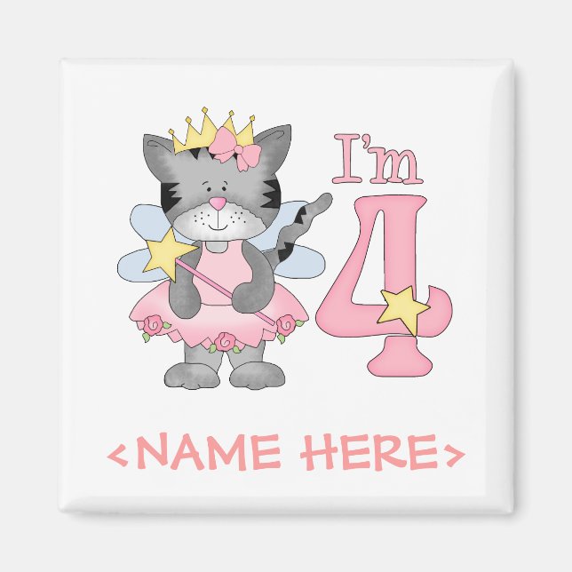 Princess Kitty 4th Birthday Magnet (Front)