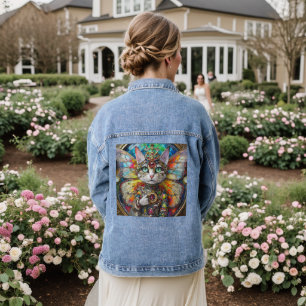 Princess Kitty Cat of the Butterfly Wing Brigade Denim Jacket