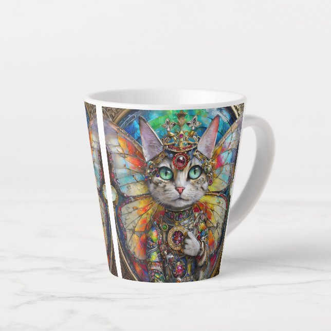 Princess Kitty Cat of the Butterfly Wing Brigade Latte Mug (Right Angle)