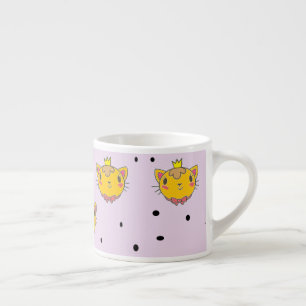 Princess kitty cat on purple espresso cup