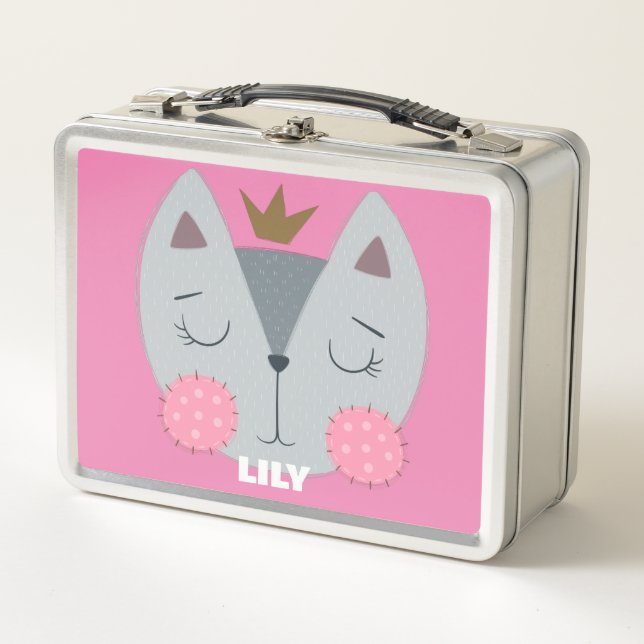 Princess Kitty Metal Customise it Lunchbox  (Front)