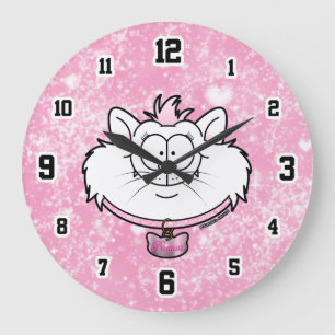 Princess Kitty Pink Sparkle Screwball Graphics Large Clock