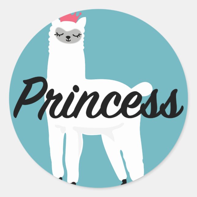 Princess Lama Design - Classic Round Stickers (Front)