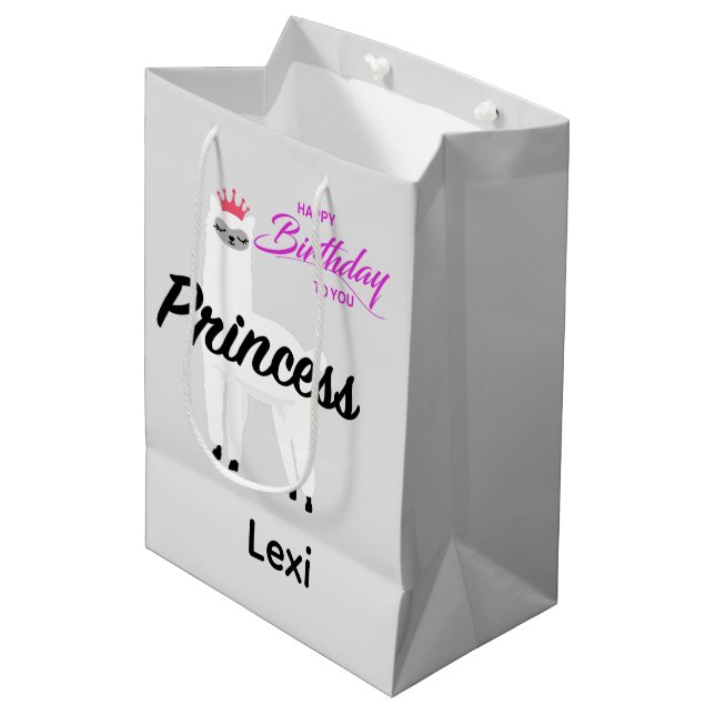 Princess Lama Design - Gift Bag - Large (Front Angled)