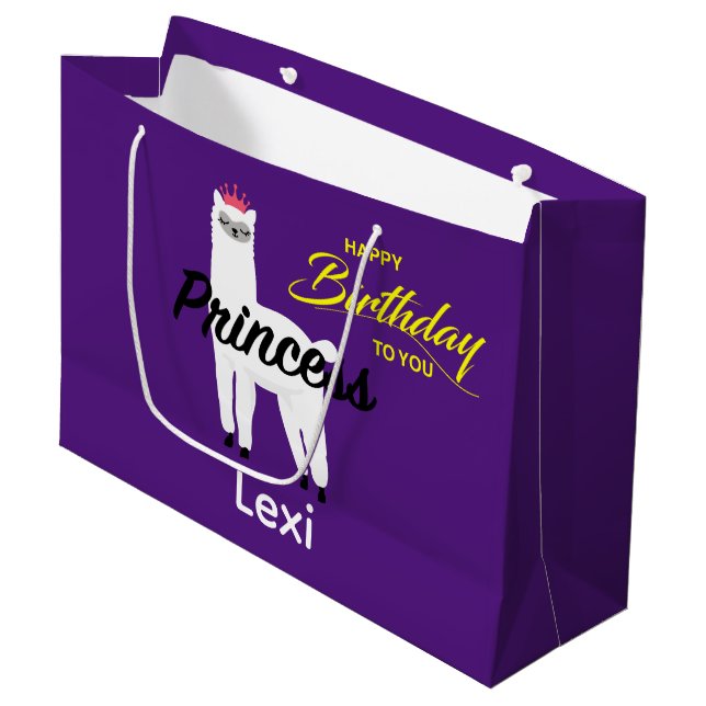 Princess Lama Design - Gift Bag - Large (Front Angled)