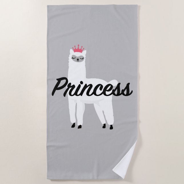 Princess Lama Design - Girls' Fine Jersey T-Shirt Beach Towel (Front)
